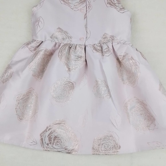 The Children's Place Midi Dress Size 4T in Pink w/ Gold Embroidered Floral Print - Picture 8 of 11